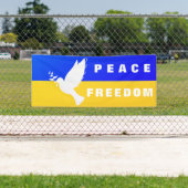 ウクライナ国旗の平和の鳩 – 自由 横断幕 (インサイチュ)