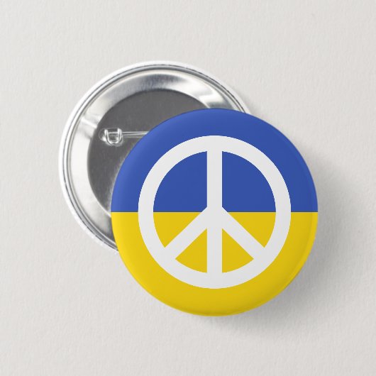 ウクライナ国旗の平和シンボルウクライナアンチ戦争 缶バッジ (正面&裏面)
