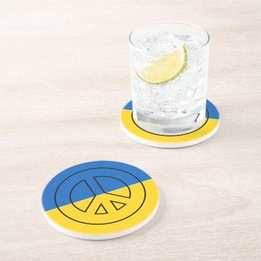 ウクライナ国旗の平和標識 コースター (側面)