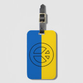 ウクライナ国旗の平和標識 ラゲッジタグ (正面縦)