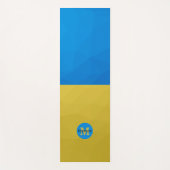 ウクライナ国旗の幾何学的パターンメッシュモノグラム ヨガマット (正面)