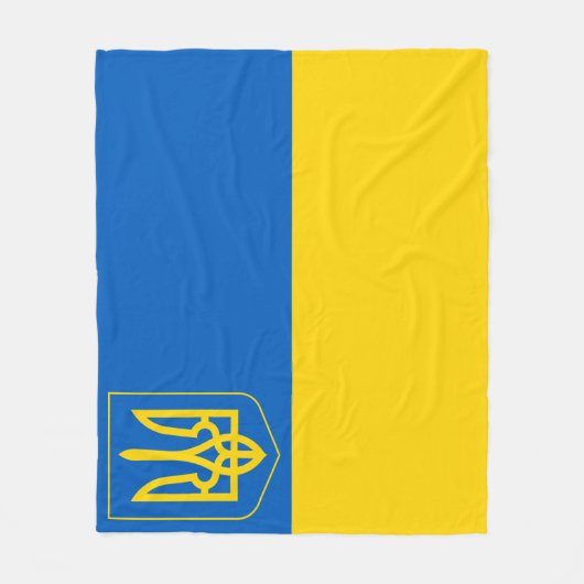 ウクライナ国旗の愛国的ウクライナ国旗 フリースブランケット (正面)