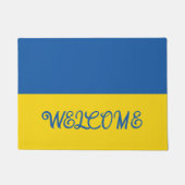 ウクライナ国旗の歓迎ドアマット ドアマット (正面)