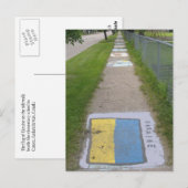 ウクライナ国旗の歩道アート ポストカード (正面/裏面)