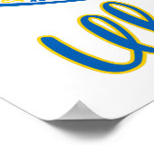 ウクライナ国旗の色の太平洋平和サイン引用文 ポスター (角)