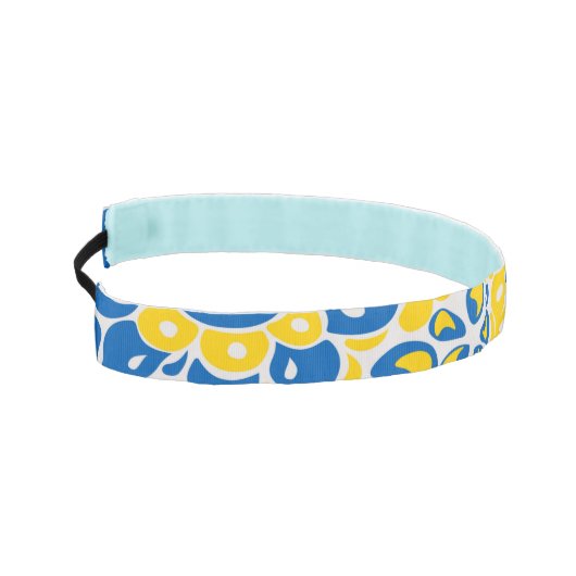 ウクライナ国旗の色を持つ民俗模様 アスレチックヘッドバンド (左)