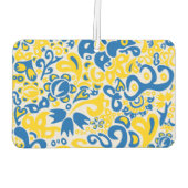 ウクライナ国旗の色を持つ民俗模様 カーエアーフレッシュナー (裏面)