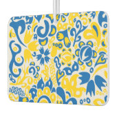 ウクライナ国旗の色を持つ民俗模様 カーエアーフレッシュナー (左)