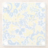 ウクライナ国旗の色を持つ民俗模様 ガラスコースター (裏面)