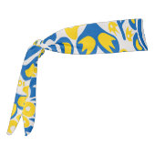 ウクライナ国旗の色を持つ民俗模様 タイヘッドバンド (回転270)