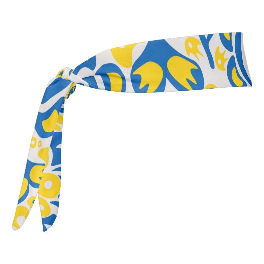 ウクライナ国旗の色を持つ民俗模様 タイヘッドバンド (回転270)