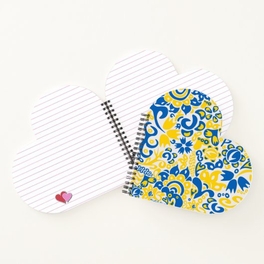 ウクライナ国旗の色を持つ民俗模様  ノートブック (内部)