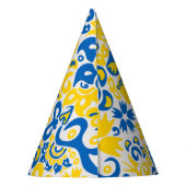 ウクライナ国旗の色を持つ民俗模様 パーティーハット (裏面)