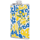 ウクライナ国旗の色を持つ民俗模様 フラスク (左)