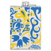 ウクライナ国旗の色を持つ民俗模様 フラスク (裏面)