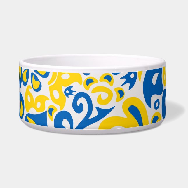 ウクライナ国旗の色を持つ民俗模様 ボウル (正面)