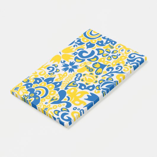 ウクライナ国旗の色を持つ民俗模様 ポストイット (アングル)