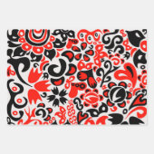 ウクライナ国旗の色を持つ民俗模様 ラッピングペーパーシート (正面2)