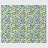 ウクライナ国旗の色を持つ民俗模様 ラッピングペーパー (フラット)