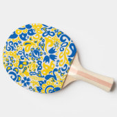 ウクライナ国旗の色を持つ民俗模様 卓球ラケット (横)