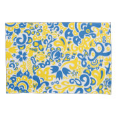 ウクライナ国旗の色を持つ民俗模様 枕カバー (正面)