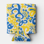 ウクライナ国旗の色を持つ民俗模様 缶クーラー (裏面)