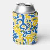 ウクライナ国旗の色を持つ民俗模様 缶クーラー (缶裏面)