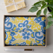 ウクライナ国旗の色を持つ民俗模様 薄葉紙 (ギフト)