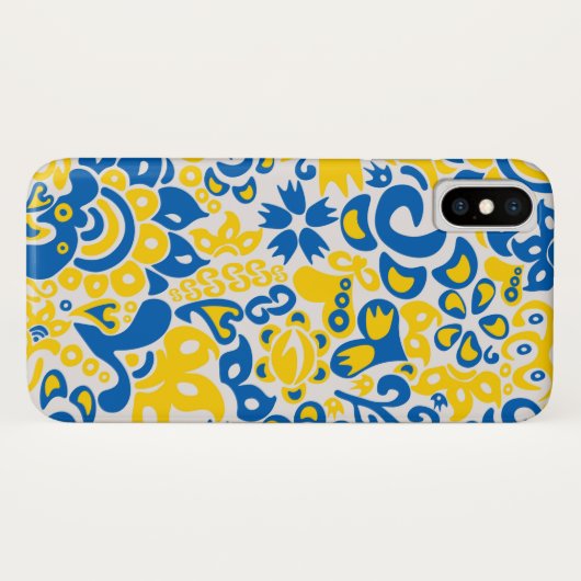 ウクライナ国旗の色を持つ民俗模様 Case-Mate iPhoneケース (裏面(横))