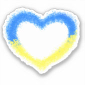 ウクライナ国旗の色ハートシール – 自由 シール (正面)