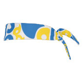 ウクライナ国旗の色バンダンを持つ民俗パターン タイヘッドバンド (回転90)