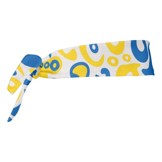 ウクライナ国旗の色バンダンを持つ民俗パターン タイヘッドバンド (回転270)