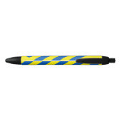 ウクライナ国旗の色モダン 黒ボールペン (裏面)