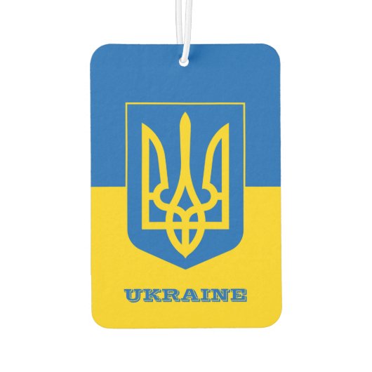 ウクライナ国旗の車のフレッシュナー，ウクライナ カーエアーフレッシュナー (裏面)
