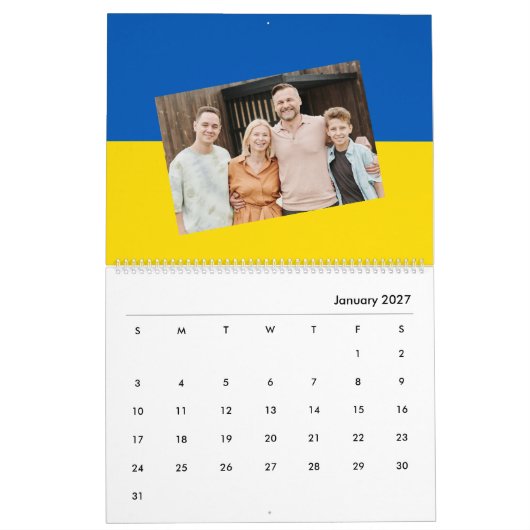 ウクライナ国旗の追加フォトукраїнський календар 2025 カレンダー (1月 2027)