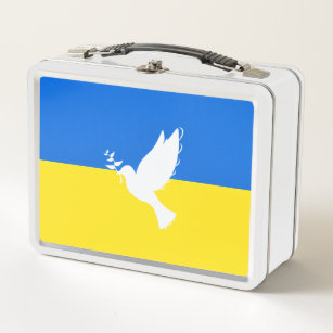 ウクライナ国旗の金属の弁当箱の平和の自由 メタルランチボックス