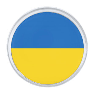 ウクライナ国旗の青い黄色のウクライナの愛国者 シルバー ラペルピン
