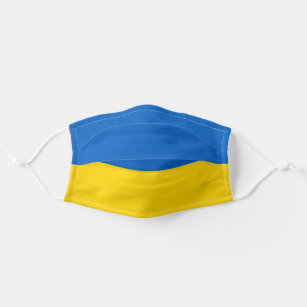 ウクライナ国旗の青い黄色のウクライナ支援 大人用布マスク