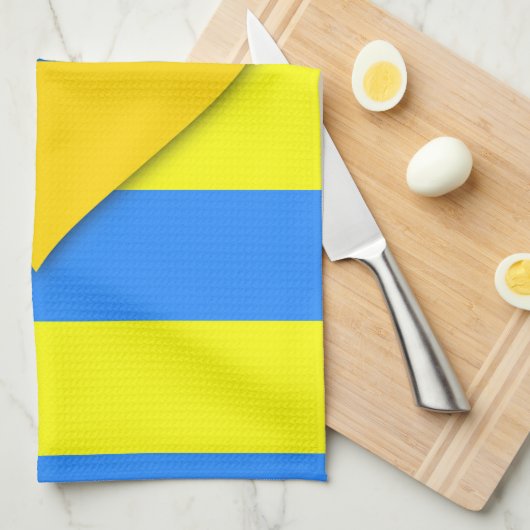 ウクライナ国旗の青い黄色のサンダー_コーブ キッチンタオル (四つ折り)