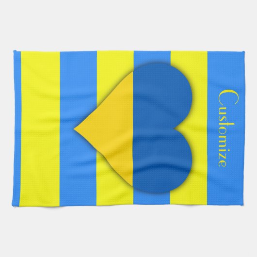 ウクライナ国旗の青い黄色のサンダー_コーブ キッチンタオル (横)