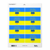 ウクライナ国旗の青い黄色のサンダー_コーブ ラベル (フルシート)