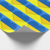 ウクライナ国旗の青い黄色のハートサンダー_コーブ ラッピングペーパー (角)