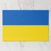 ウクライナ国旗の青い黄色の紙ランチョンマット ペーパーパッド (正面)