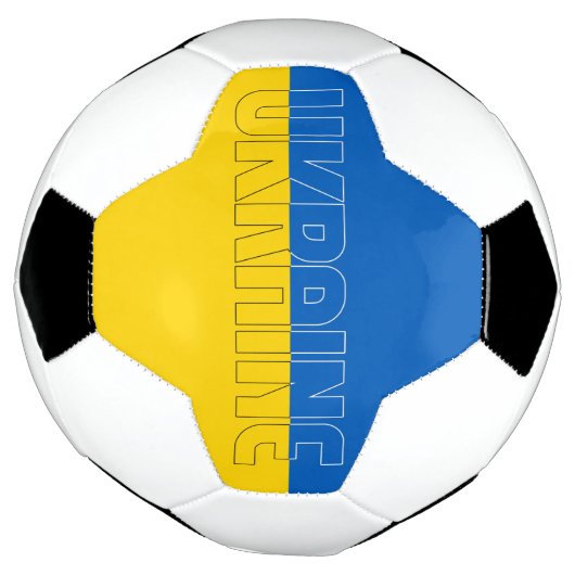 ウクライナ国旗の青い黄色の2色の愛国心 サッカーボール (回転)