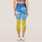 ウクライナ国旗の風景 カプリレギンス (裏面)