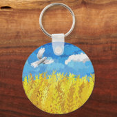 ウクライナ国旗の風景 キーホルダー (正面)