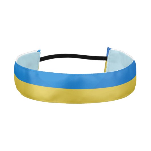 ウクライナ国旗の黄色い青い幾何学的パターンメッシュ アスレチックヘッドバンド (正面)