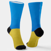 ウクライナ国旗の黄色い青い幾何学的パターンメッシュ ソックス (傾斜あり)