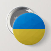 ウクライナ国旗の黄色い青い幾何学的パターンメッシュ 缶バッジ (正面&裏面)