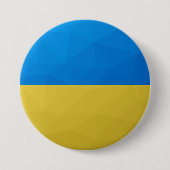ウクライナ国旗の黄色い青い幾何学的パターンメッシュ 缶バッジ (正面)